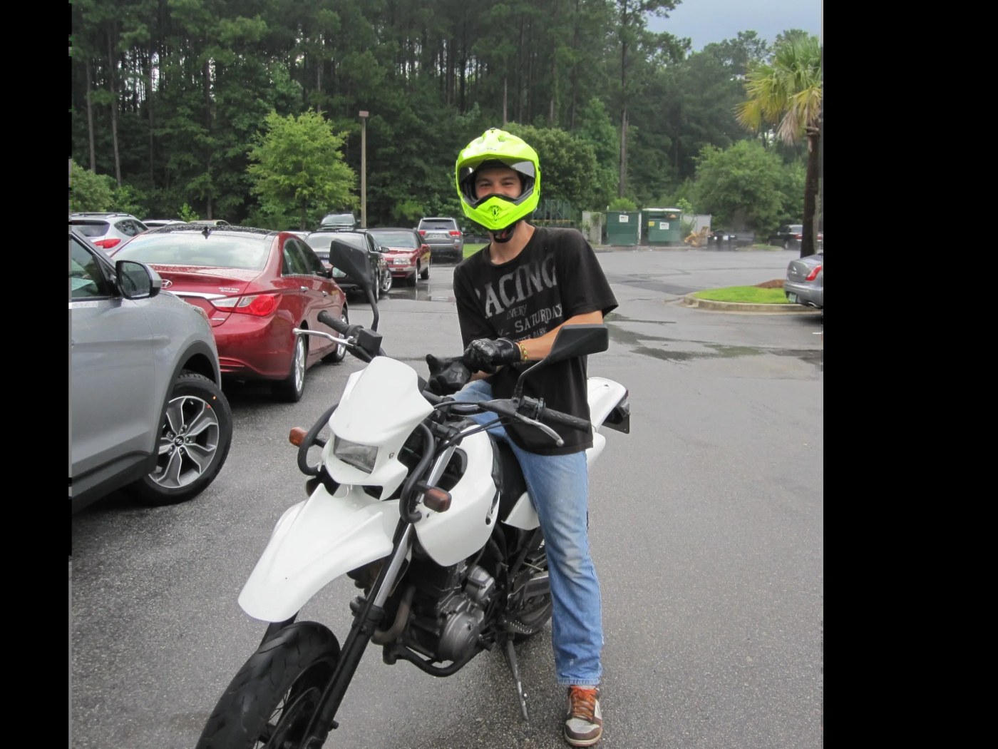 Phillip on the white MZ Baghira supermoto