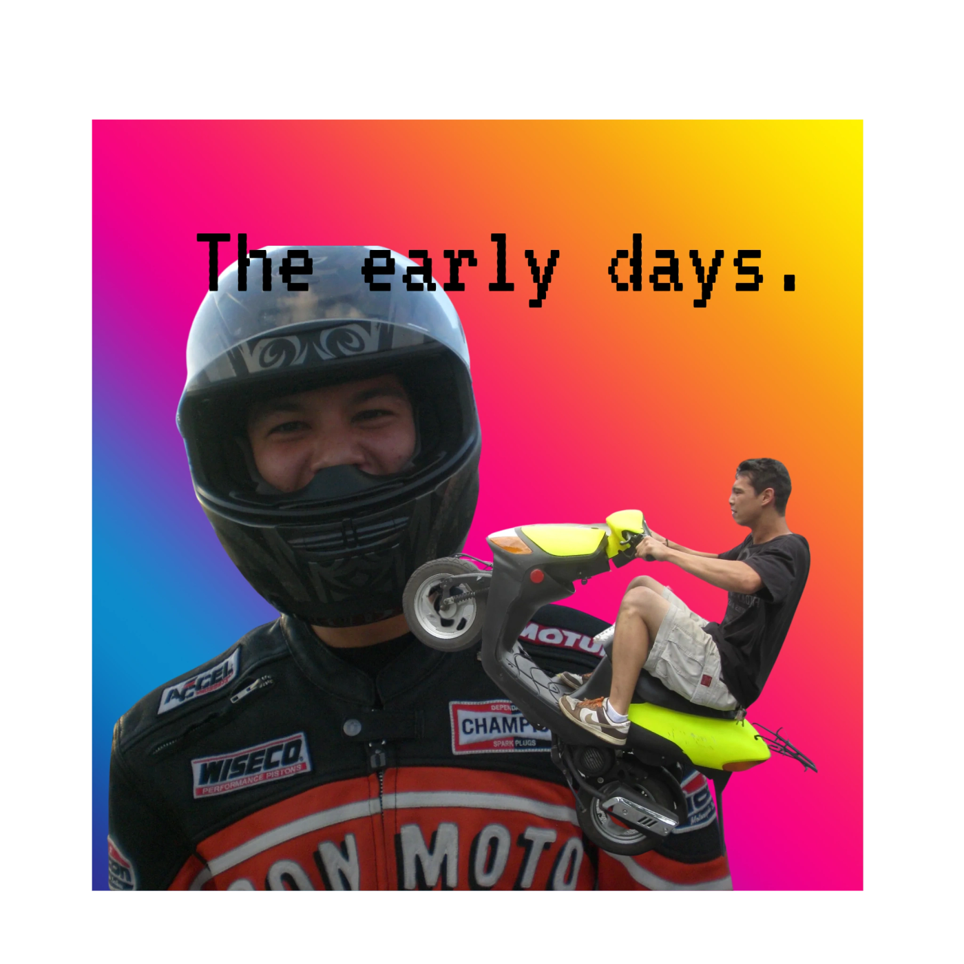 “The early days” collage from the Scooter World years